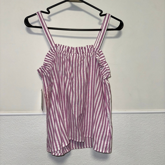 Girls Wonder Nation Purple Lavender White Striped Tank Top XL (14-16) NEW NWT - Picture 7 of 11